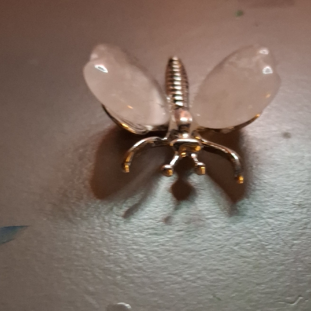 Silver and White Butterfly Crystal